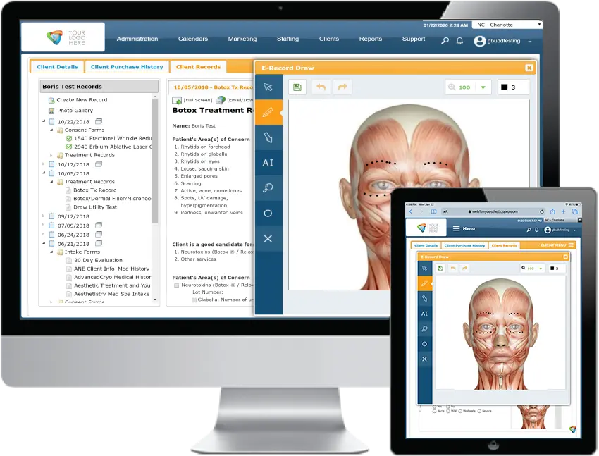 AestheticsPro Online EMR Software EHR and Practice Management Software