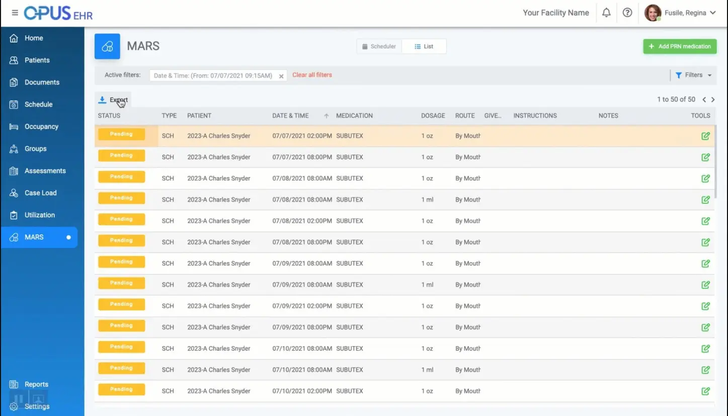 Opus Behavioral Health EHR Software EHR and Practice Management Software